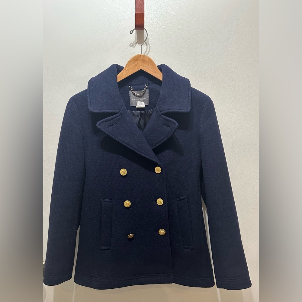 J Crew Women’s Stadium Cloth Nello Gori Pea Coat